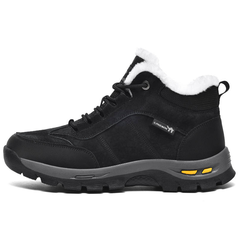 LINGHANGLUOTUO LINGHANGLUOTUO Fleece Lined Thermal Slip Resistant Coverage Slip Resistant Coverage Short Snow Boots Men's