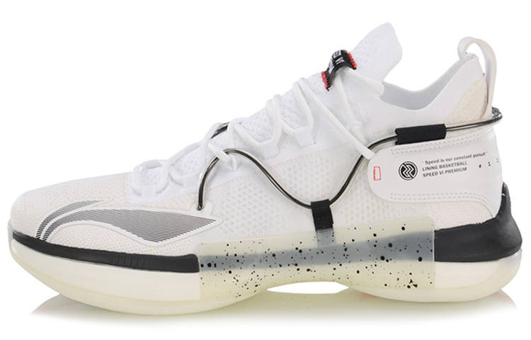 Li-Ning Li Ning Speed 6 Oreo Slip Resistant Abrasion Resistant Mid top Basketball Shoes Men's Black White