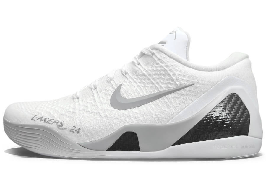 Nike Nike Kobe 9 Cushioning Slip Resistant Abrasion Resistant Low top Basketball Shoes Unisex Gray White