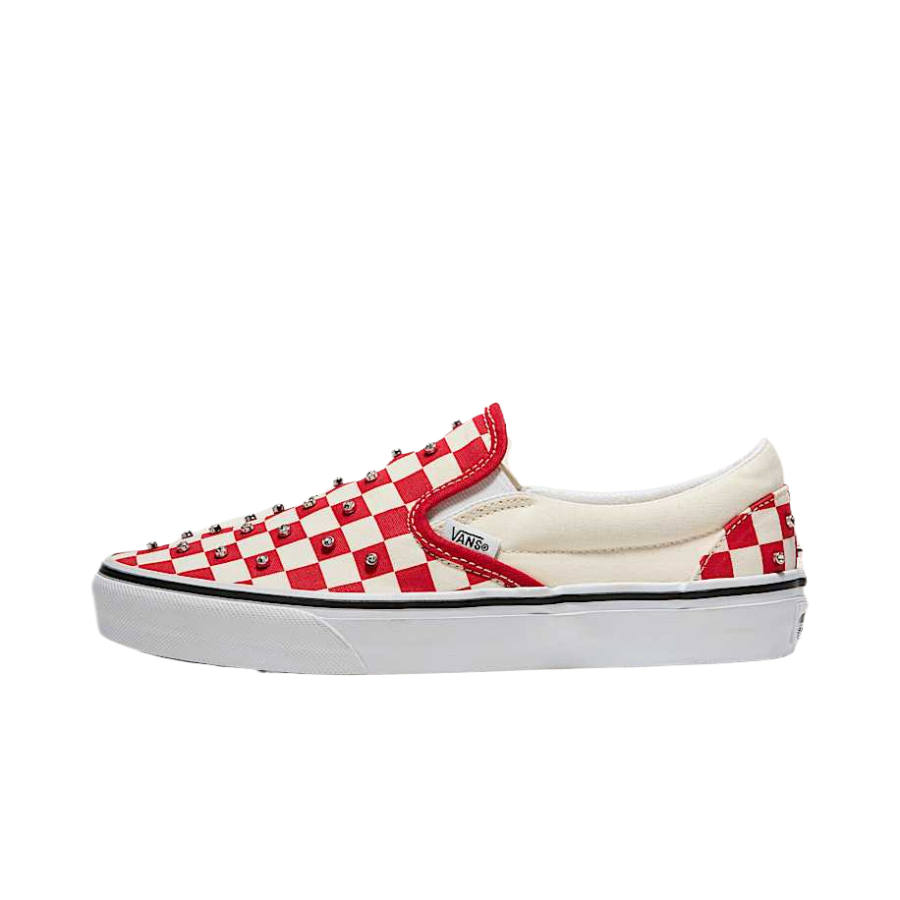 Vans CLASSIC SLIP on Abrasion Resistant Low top Canvas Shoes Unisex Red