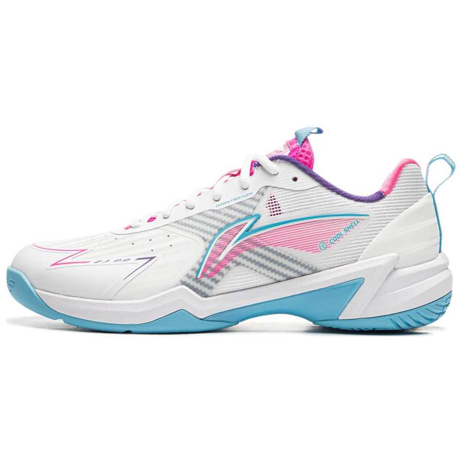 Li-Ning Li Ning Halberd 2 Comfortable And Trendy Slip Resistant Abrasion Resistant Low top Badminton Shoes Unisex White Blue