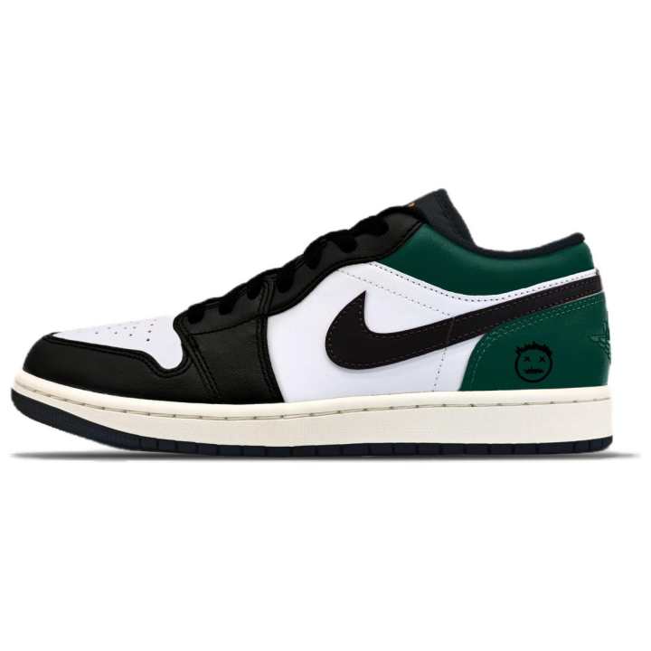 Jordan Jordan Air Jordan 1 Abrasion Resistant Low top Basketball Shoes Unisex Green Black