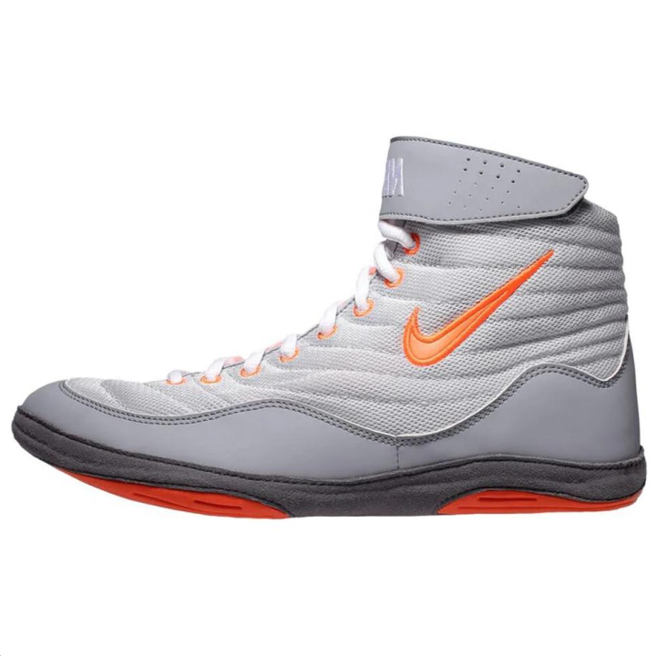 Nike Nike Inflict Slip Resistant Abrasion Resistant High top Training Shoes Men's Gray Orange