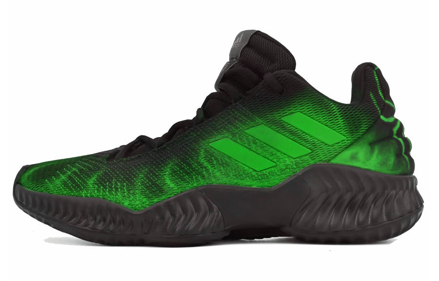 Adidas Adidas Pro Bounce 2018 Cushioning Slip Resistant Abrasion Resistant Low top Basketball Shoes Men's Black Green