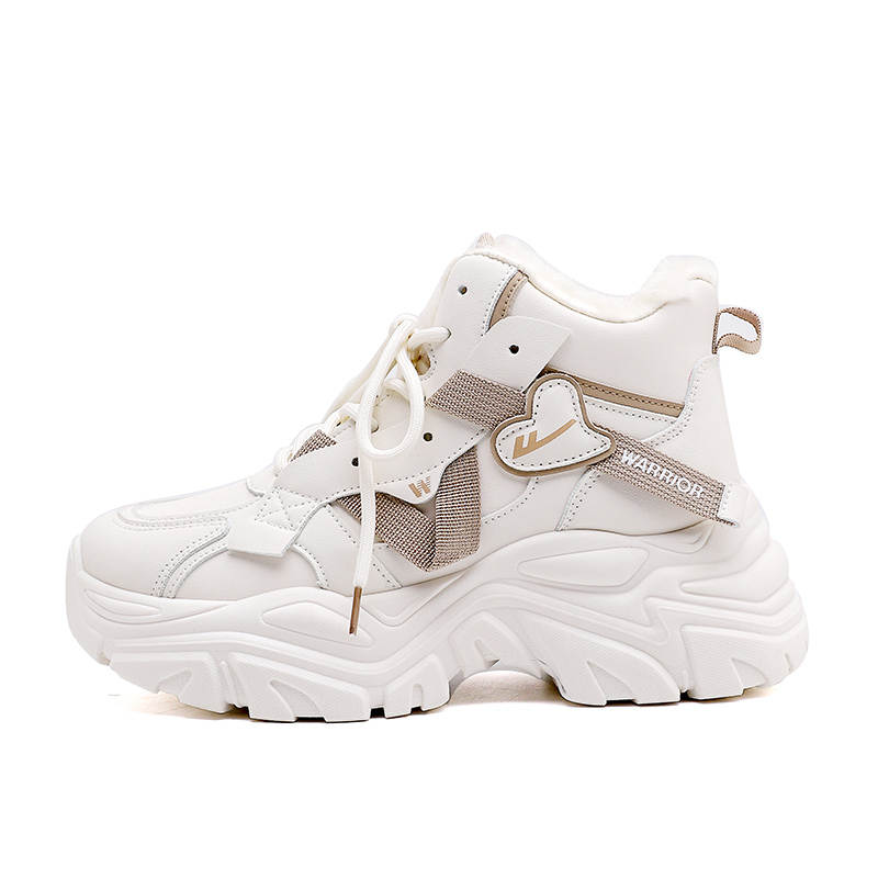 Warrior Synthetic Leather Thermal Height Increasing Short Casual Chunky Sneakers Women's