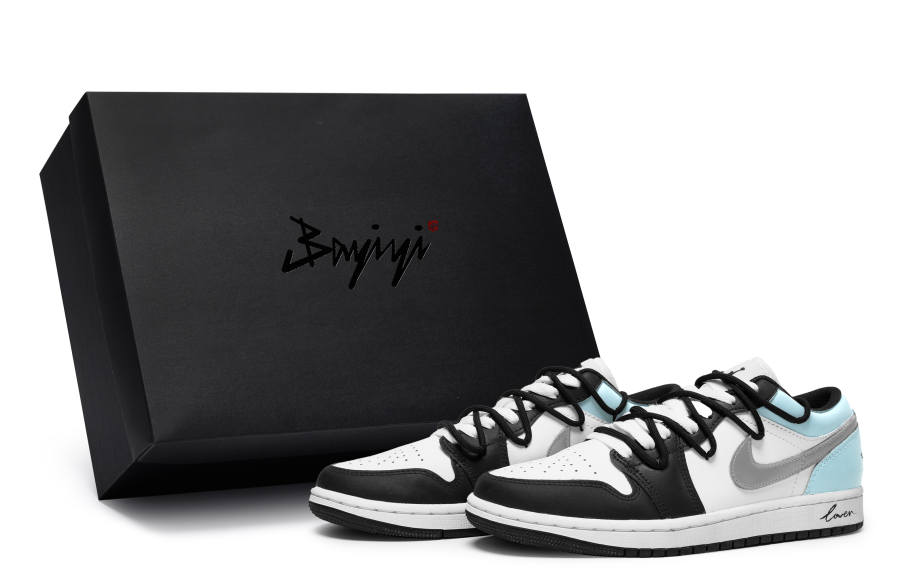 Jordan Jordan Air Jordan 1 LOW 811 Manufacturing, Youth Era Blue, Special Shoe Box Slip Resistant Abrasion Resistant