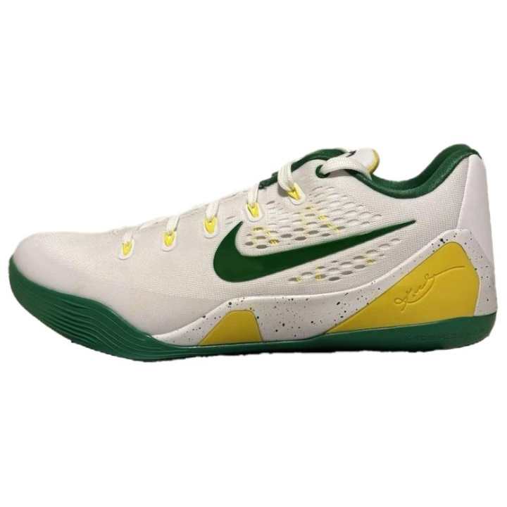 Nike Nike Kobe 9 Mesh Slip Resistant Abrasion Resistant Low top Basketball Shoes Unisex White Green