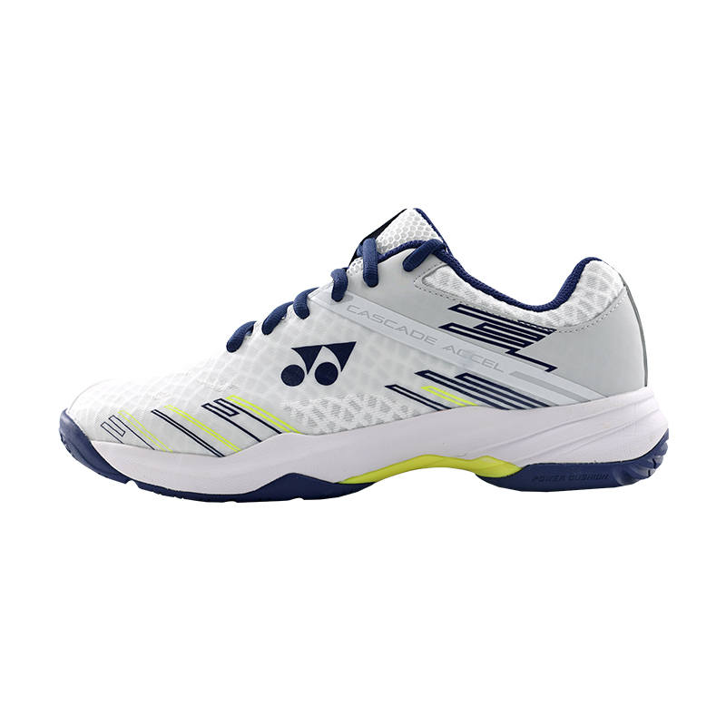 YONEX POWER CUSHION CASCADE ACCEL Textile, Synthetic Leather Breathable Low top Badminton Shoes Unisex White