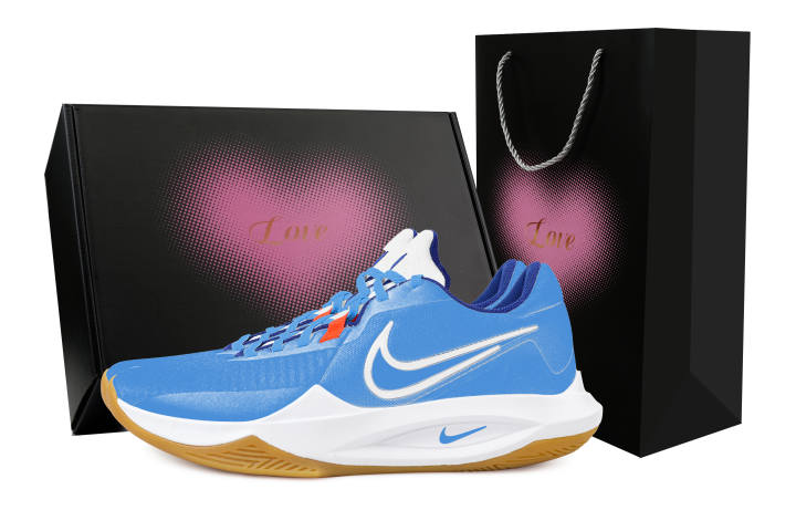 Nike Nike Precision 6 Heart Box & Blue Sky Fabric Cushioning Breathable Low top Basketball Shoes Men's Dodger Blue