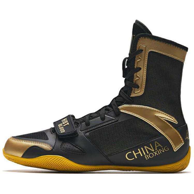 Anta Cushioning Abrasion Resistant Cushioning, Wear Resistant High top Training Shoes Men's Black Gold