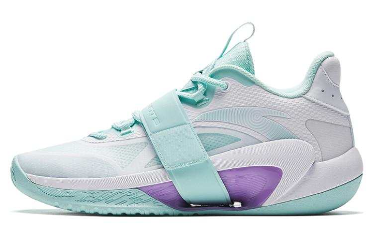 Anta Sanfenyu Lite Slip Resistant Abrasion Resistant Mid top Basketball Shoes Men's White Green