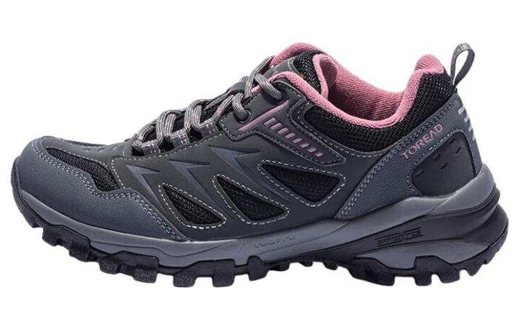 TOREAD Slip Resistant, Abrasion Resistant, Thermal Low top Hiking Shoes Women's Gray Black Pink