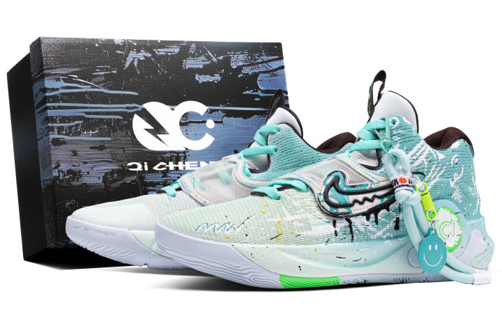 Nike Nike KD Trey 5 X Phantom Rhythm Green Shadow Mesh, Textile Low top Basketball Shoes Men's White Green
