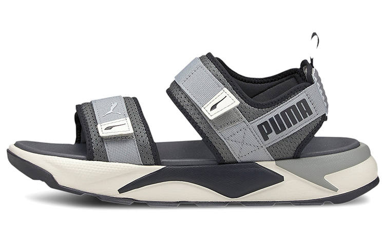 PUMA Velo Sandal Sandals Synthetic Leather, Textile Comfortable Beach Sandals Unisex Black Gray