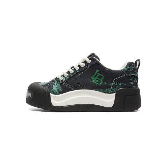 Lilbetter Canvas Shoes Unisex Low Top Black/Green