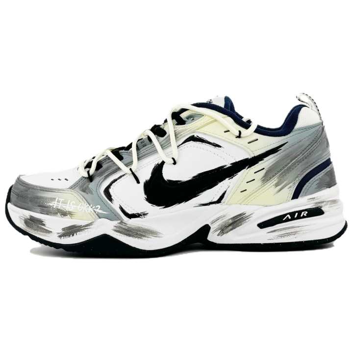 Nike Nike Air Monarch 4 Hourglass Slip Resistant Abrasion Resistant Low top Chunky Sneakers Unisex White Gray
