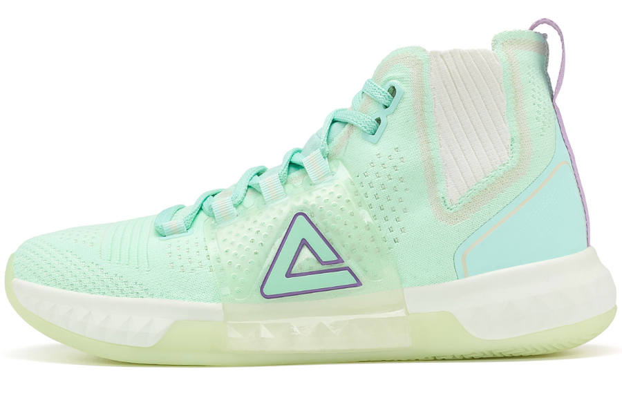 PEAK Spark 3 Cushioning Abrasion Resistant High top Basketball Shoes Men's White Green