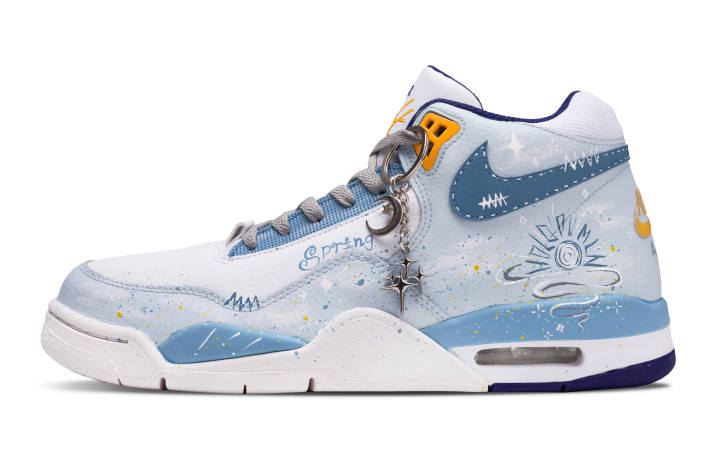 Nike Nike Flight Legacy Spring And Ming Scene Mid top Vintage Basketball Shoes Men's Sky Blue