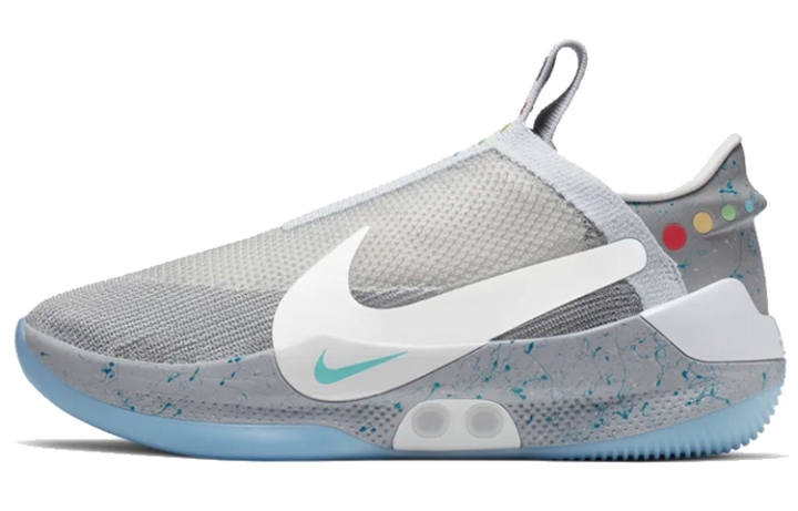 Nike Nike Adapt BB Mag Wolf Grey Returns To Future Round Tip Cushioning Slip Resistant Abrasion Resistant Low top
