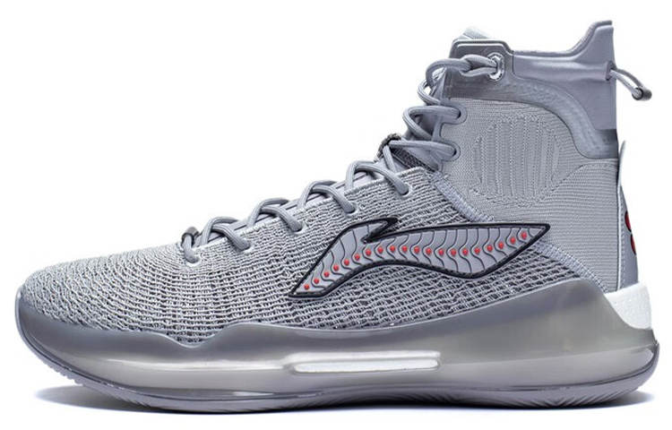 Li-Ning Li Ning YuShuai 13 Boom Slip Resistant Abrasion Resistant High top Basketball Shoes Men's Gray