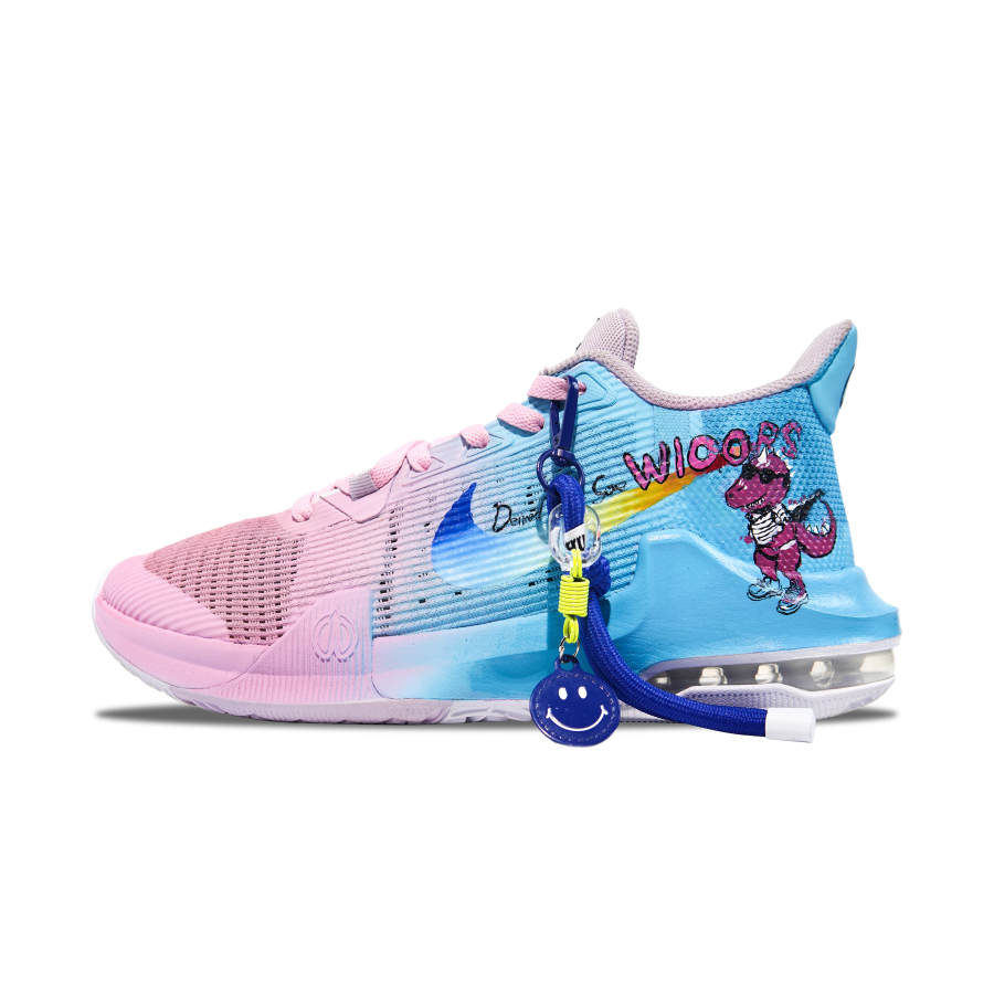 Nike Nike Air Max Impact 3 Fabric Cushioning Slip Resistant Abrasion Resistant Low top Basketball Shoes Unisex Blue Pink