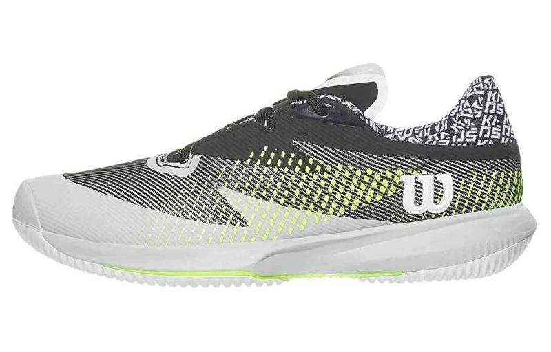 Wilson Kaos Swift Textile, Artificial Leather Breathable Low top Tennis Shoes Men's White Black Yellow