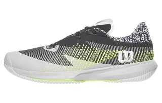 Wilson Kaos Swift Textile, Artificial Leather Breathable Low top Tennis Shoes Men's White Black Yellow