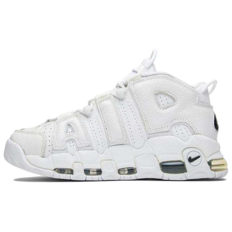Nike Nike Air More Uptempo Abrasion Resistant Mid top Basketball Shoes Men's White