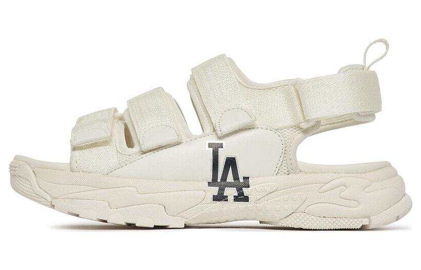 MLB Sandal Triple LA Dodgers Los Angeles Dodgers Slip Resistant Abrasion Resistant Sports Sandals Unisex White