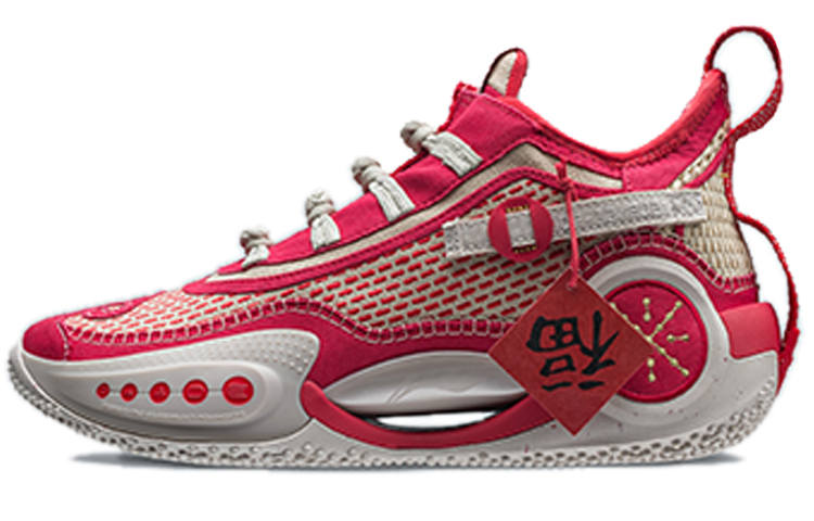 Li-Ning Li Ning WOW 9 Abrasion Resistant Slip Resistant Mid top Performance Basketball Shoes Men's Obtain Red