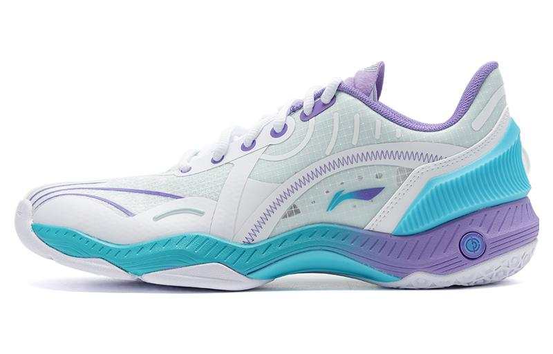Li-Ning Li Ning Raid Rubber Slip Resistant Low top Badminton Shoes Unisex Standard White Sea Blue