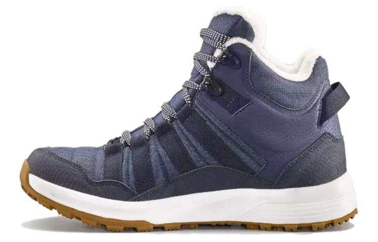 DECATHLON SH500 Round Tip Waterproof Thermal, Fleece Lined Padded Snow Boots Women's Blue Black