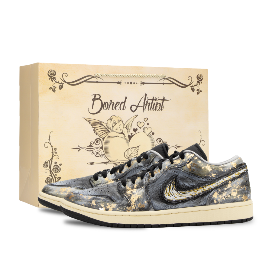 Jordan Jordan Air Jordan 1 Jiang Jin Yue, Jin Di Fen Tian Yan Abrasion Resistant Abrasion Resistant Low top