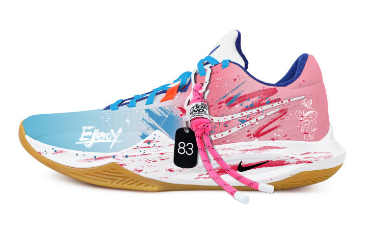 Nike Nike Precision 6 Yue Ran Active Fabric Abrasion Resistant Low top Basketball Shoes Men's Pink Blue