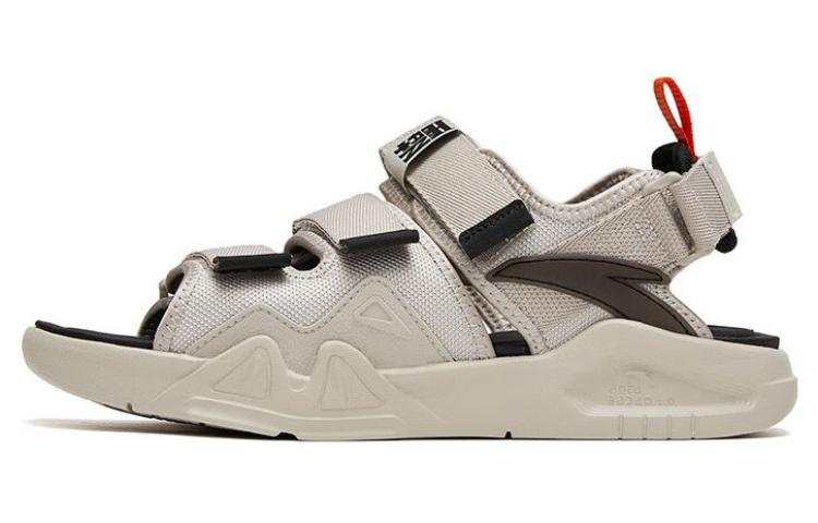 Anta Leather Sports Sandals Men's Gray Orange