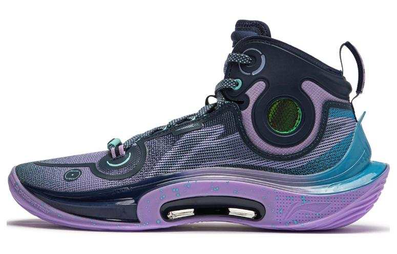 Li-Ning Li Ning SONIC Ultra Cushioning Slip Resistant Abrasion Resistant High top Basketball Shoes Men's Purple