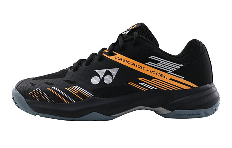 YONEX Cushioning Slip Resistant Abrasion Resistant Breathable Coverage Low top Badminton Shoes Men's Black Orange
