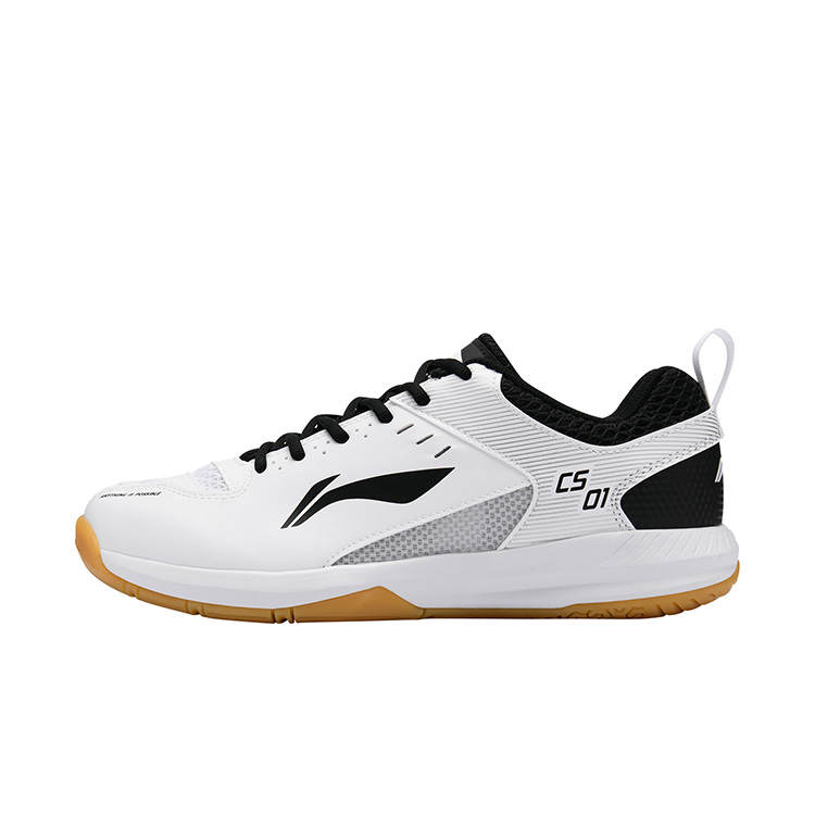 Li-Ning LiNing Feather Shock Absorbers Slip Resistant Abrasion Resistant Breathable Low Top Badminton Shoes Unisex White Black
