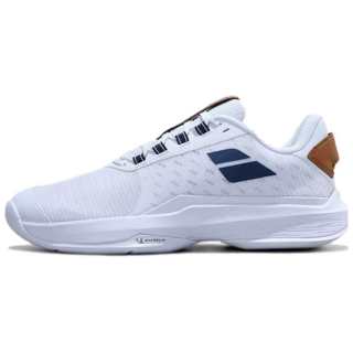 Babolat JET TERE 2 Mesh, Textile Cushioning Slip Resistant Abrasion Resistant Breathable Tennis Shoes Men's White Blue