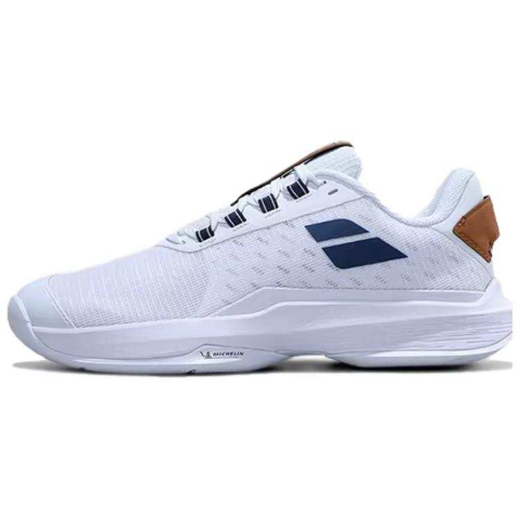 Babolat JET TERE 2 Mesh, Textile Cushioning Slip Resistant Abrasion Resistant Breathable Tennis Shoes Men's White Blue