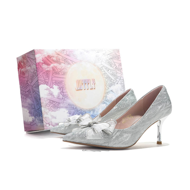 Jifffly Slim Heel High Heels Women's Silver