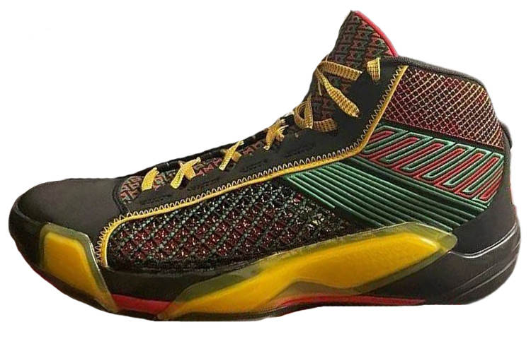 Jordan Jordan Air Jordan 38 'Quai 54' Cushioning Mid top Basketball Shoes Men's Black Red Green
