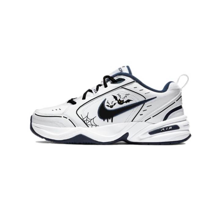 Nike Nike Air Monarch 4 Slip Resistant Abrasion Resistant Low top Chunky Sneakers Unisex Black White