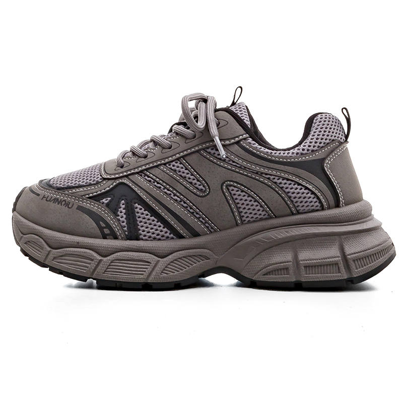 HUANQIU Slip Resistant Abrasion Resistant Slip Resistant Abrasion Resistant Low top Chunky Sneakers Women's Taupe