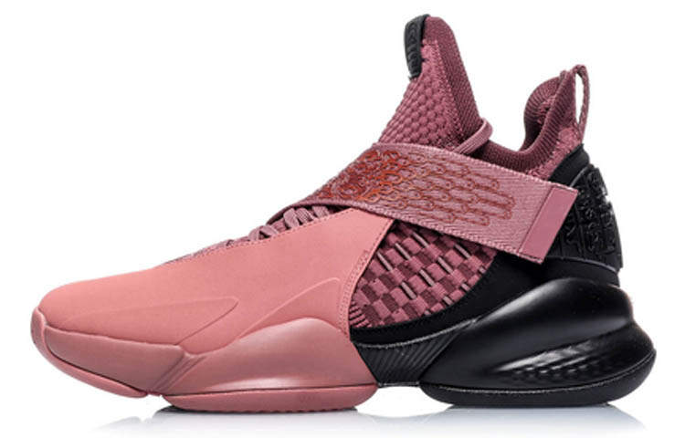Li-Ning Li Ning CF Slip Resistant Lightweight Non slip Lightweight Mid top Vintage Basketball Shoes Unisex Pink