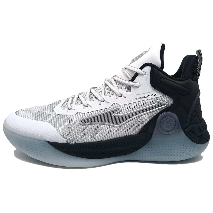 Erke Slip Resistant, Abrasion Resistant, Breathable Mid top Basketball Shoes Men's White Black