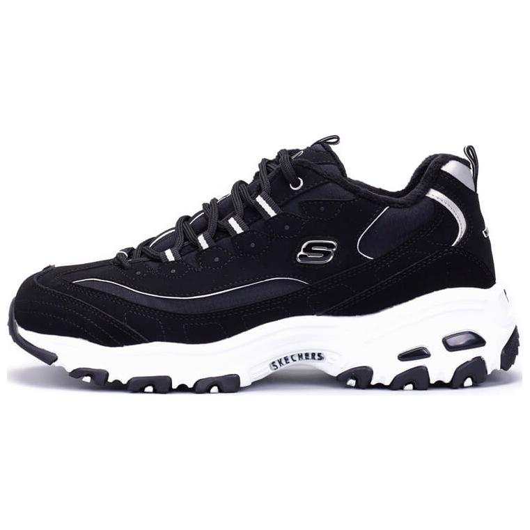 Skechers D'Lites 1.0 Panda Shoes, Classic Casual, Comfortable Thick Sole, Trendy Outdoor, Fleece Lined