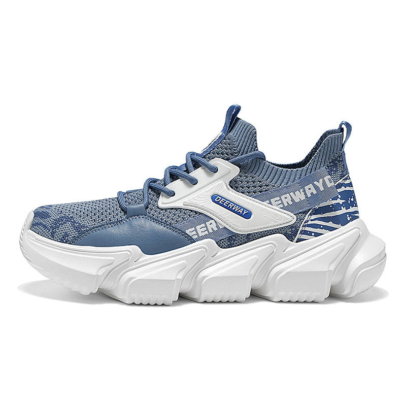 DEERWAY Slip Resistant, Abrasion Resistant, Breathable Low top Chunky Sneakers Men's Dusty Blue