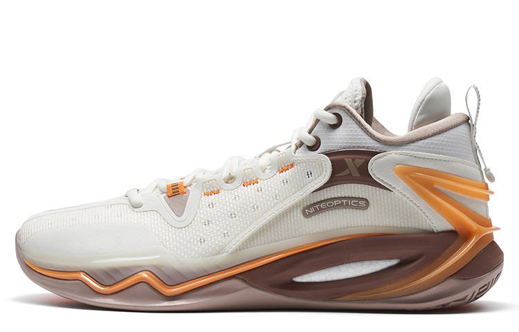 XTEP Light Attack 2 V3 Slip Resistant Coverage Low top Basketball Shoes Men's Sail White/Lava Orange