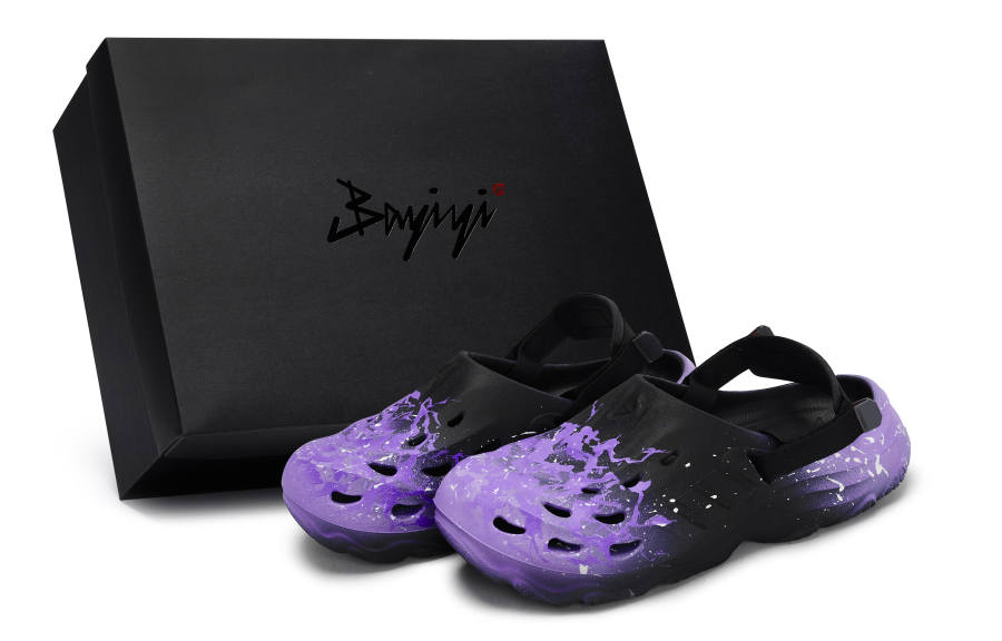 Adidas Adidas MAXXCLOG 811 Manufacturing, Fluorescent Sea Purple, Special Shoe Box Clogs Unisex Black Purple
